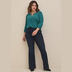 Torrid Teal Crepe Chain Detail Blouse